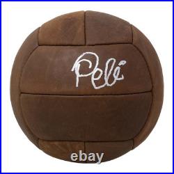 Pele Signed Full Size Vintage Brown Throwback Soccer Ball BAS Pele Signed Full Size Vintage Brown Throwback Soccer Ball BAS