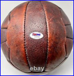 Pele Signed Leather Vintage Soccer Ball Auto PSA DNA ITP Witnessed COA