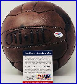 Pele Signed Leather Vintage Soccer Ball Autographed PSA DNA ITP Witnessed