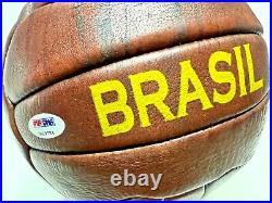 Pele Signed Leather Vintage Soccer Ball Brasil Auto PSA DNA ITP Witnessed COA
