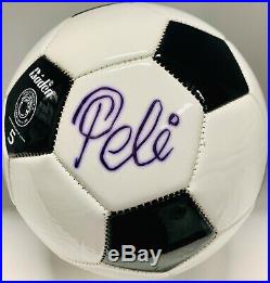 Pele Signed Soccer Ball Autographed Black and White PSA/DNA ITP COA Imperfect