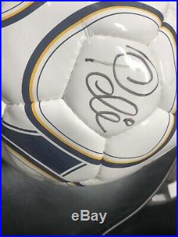 Pele Signed Soccer Ball Autographed Blue and White PSA/DNA COA