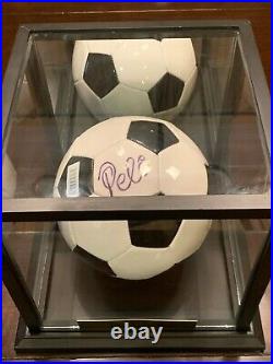 Pele Signed Soccer Ball (Pele Hologram & Fanatics Hologram) and Display Case