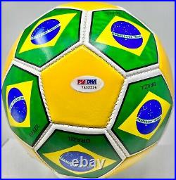 Pele Signed Soccer Brazil Yellow Ball Auto PSA DNA ITP Witnessed COA