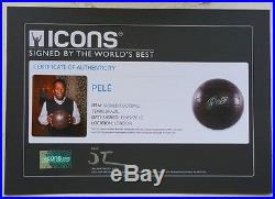 Pele Signed Vintage 12 Panel Soccer Ball Icons