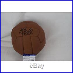 Pele Vintage Brown Soccer Ball PSA DNA Authenticated Signed