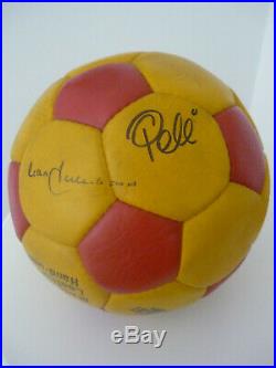 Pele and Beckenbauer NY Cosmos Hand Signed Ball and Autograph Cards