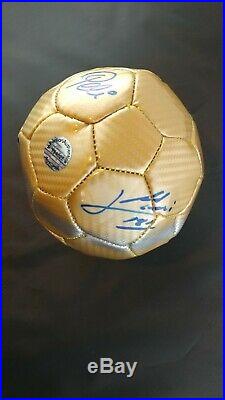 Pele and Lionel Messi Signed Messi10 Mini Soccer Ball With COA! See Photos