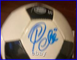 Pele signed autographed soccer ball jsa coa an sticker