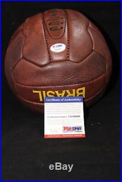 Pele signed vintage leather brazil soccer ball rare FULL NAME PSA ITP 7A19690