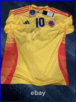 Pibe Carlos Valderrama Signed Columbia Soccer Jersey Legend Beckett