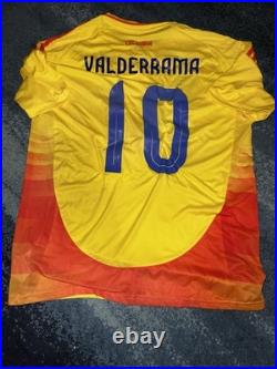 Pibe Carlos Valderrama Signed Columbia Soccer Jersey Legend Beckett