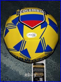 Pibe Carlos Valderrama Signed Official Columbia Soccer Ball Legend JSA Auth #2
