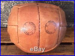 RARE Antique Vtg Early 20s-30s 12 Panel Leather Signed Soccer Ball Super Olimpia