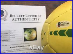 RARE Ronaldinho Signed Brasil Soccer Ball BAS LOA A07451 L@@K psa jsa