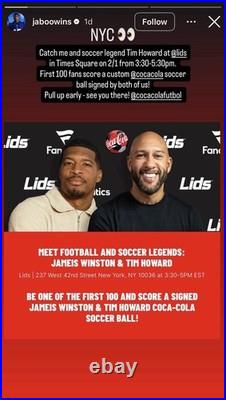 RARE Tim Howard Jameis Winston Auto Signed Mini Soccer Ball Coca Cola NYC FIFA