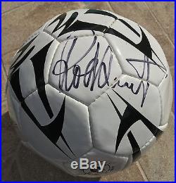 ROD STEWART AUTOGRAPHED BRINE SONIC SOCCER BALL SIZE 5 OFFICIAL SIZE AND WEIGHT