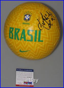 RONALDINHO Hand Signed BRAZIL Soccer Ball + PSA DNA COA BUY 100% GENUINE