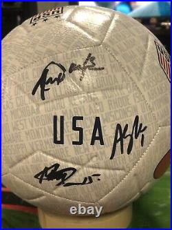 Rapinoe Morgan Naeher Team USA Signed Nike One Nation Soccer Ball JSA Witnessed