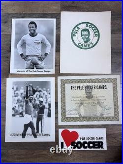 Rare 1979/80s Pele Soccer Camp NY Cosmos Merch Signed Brazil Soccer Ball & More
