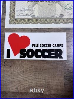 Rare 1979/80s Pele Soccer Camp NY Cosmos Merch Signed Brazil Soccer Ball & More
