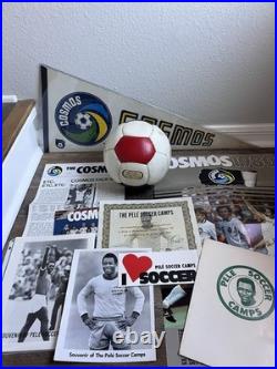 Rare 1979/80s Pele Soccer Camp NY Cosmos Merch Signed Brazil Soccer Ball & More