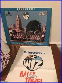Rare MLS Kansas City Wizards 1996 Team Signed Ball, Rally Towel Programs Tickets