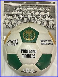 Rare Official Vintage Portland Timbers Signed NASL Soccer Ball MLS Army Scarf