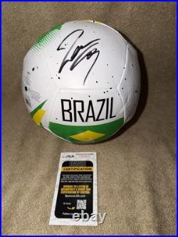 Roberto Carlos Signed Official Brazil Soccer Ball World Cup Champion JSA Auth