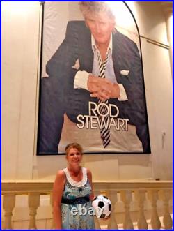 Rod Stewart Signed Soccer Ball & Ticket Stubs Las Vegas NV. August 29, 2017 Show
