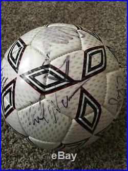 Rod Stewart and band x 8 Signed Autographed Soccer Ball & Backstage Pass