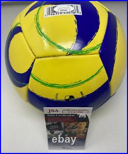 Ronaldinho Signed Brazil Brasil Logo Soccer Ball JSA COA