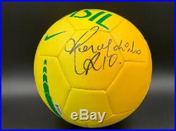 Ronaldinho Signed Brazil National Team Soccer Ball Beckett LOA A07451 PSA/DNA