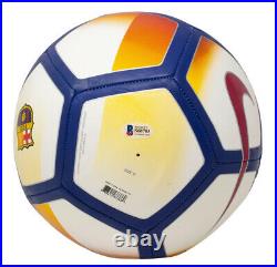 Ronaldinho Signed FC Barcelona Full Size Logo Soccer Ball Inscribed Rio BAS
