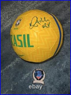 Ronaldinho Signed Official Brazil Soccer Ball Legend Barca FC Beckett