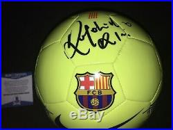 Ronaldinho Signed Official FC Barcelona Soccer Ball Brazil Legend Beckett #2