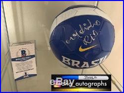 Ronaldinho Signed Soccer Ball Brazil Beckett Coa Bas Coa 2