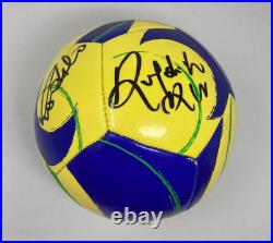 Ronaldinho and Ronaldo Nazario Signed Brazil Brasil Logo Soccer Ball JSA COA LOA