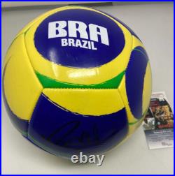 Ronaldo Nazario Signed Brazil Brasil Logo Soccer Ball JSA COA