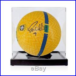 Ronaldo de Lima Signed Brazil Football In Display Case Soccer Ball