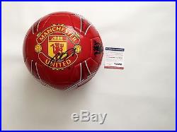 Ryan Giggs Signed Manchester United Soccer Ball PSA DNA COA Autographed PROOF c