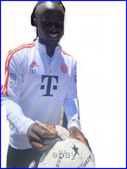 Sadio Mane Signed Bayern Munich Fc Logo Full Size Soccer Ball Exact Proof Coa
