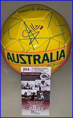 Samantha Sam Kerr Red Stars signed Australia Matildas Size 5 Soccer Ball JSA