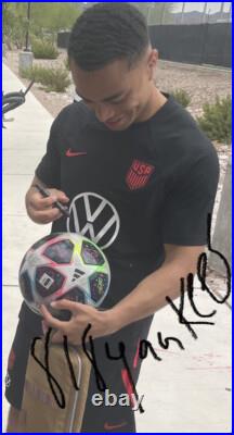 Sergino Dest Signed USA Soccer Ball With Proof