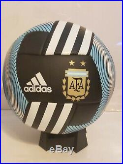 Sergio Aguero Signed Adidas Argentina Logo Soccer Ball Beckett COA