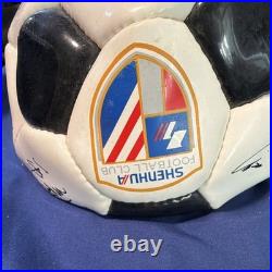 Shanghai Shenhua Signed Soccer Ball with Multiple Player Signatures Logo