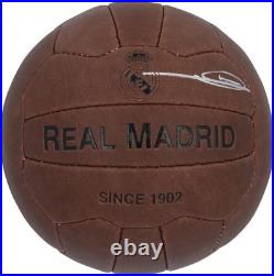Signed Zinedine Zidane Real Madrid Signed Vintage Brown Leather Logo Soccer Ball Signed Zinedine Zidane Real Madrid Signed Vintage Brown Leather Logo Soccer Ball