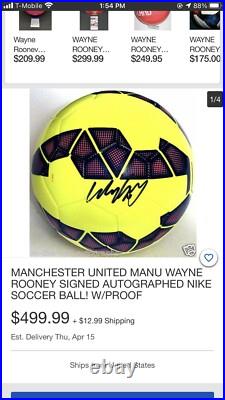 Soccer Ball Premier League Original Signed By Wayne Rooney (nike)
