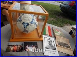 Soccer Puskas Ferenc Book Funeral Paper Pictures Signed Soccer Ball In Case