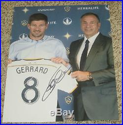 Steven Gerrard Signed 11x14 Photo LA Galaxy Introduction with proof